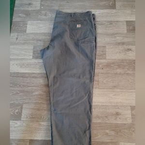 CARTHART Gray Rugged Flex Relaxed Fit Canvas 5-Pocket Work Pants 54 x 32